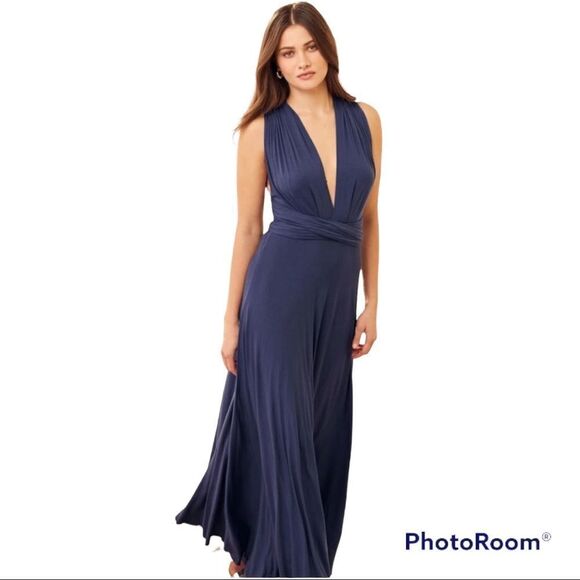 Lulus Dresses & Skirts - Lulu's trick of the trade Navy blue versatile prom wedding occasion maxi dress